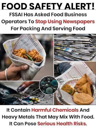 FSSAI Reiterates Warning Against Newspaper Food Packaging Due to Health Risks