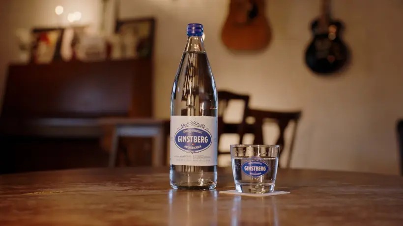 Ginstberg mineral water bottle with Amcor closure