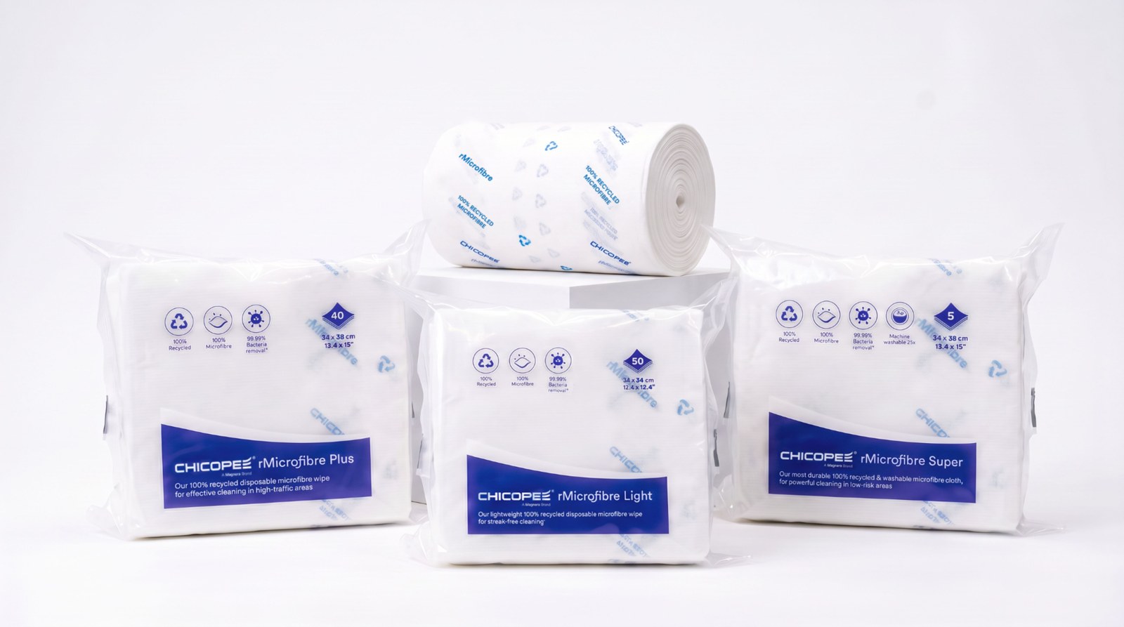Chicopee rMicrofibre range packaging