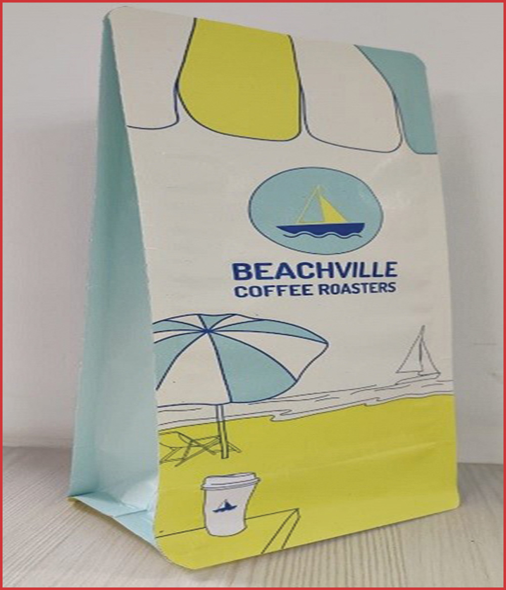 3D Pouch with Paper-based Barrier Laminate for Beachville Coffee Roaster