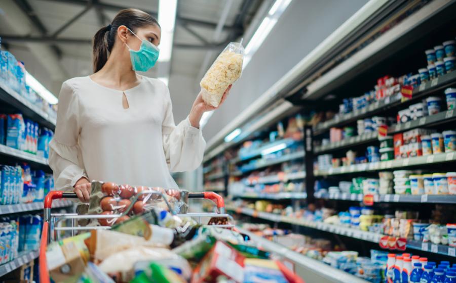 7 importsant ways: How Covid-19 is changing the packaging industry woman mask shopping