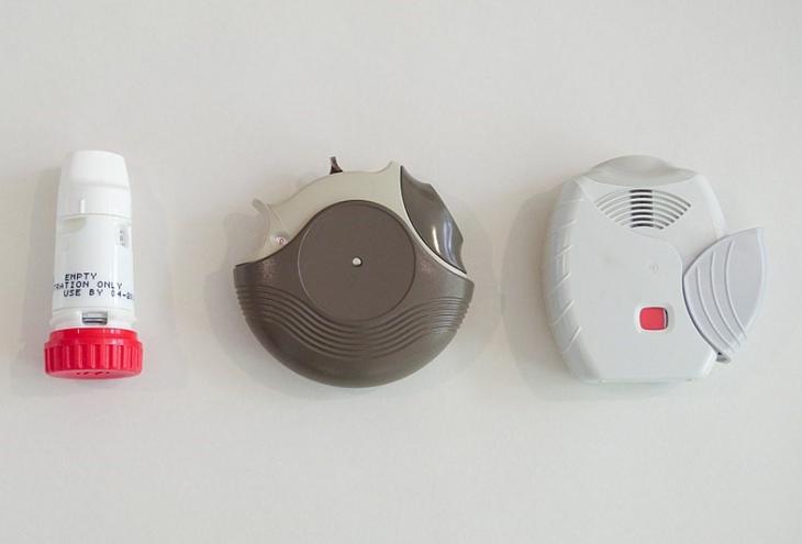 Three types of dry powder inhalers: Turbuhaler, Accuhaler and Ellipta devices